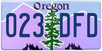 OR license plate 023DFD