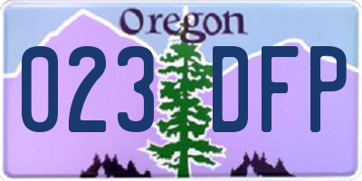 OR license plate 023DFP