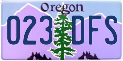 OR license plate 023DFS