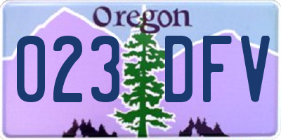 OR license plate 023DFV