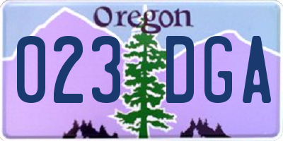 OR license plate 023DGA