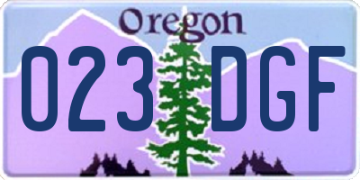 OR license plate 023DGF