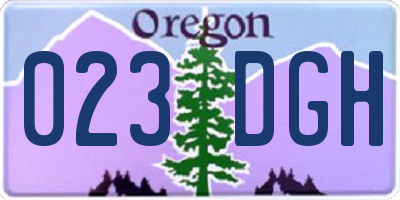 OR license plate 023DGH
