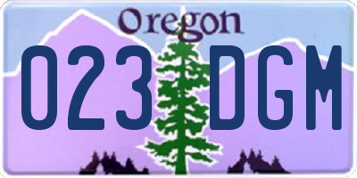 OR license plate 023DGM