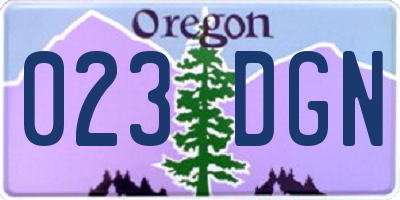 OR license plate 023DGN