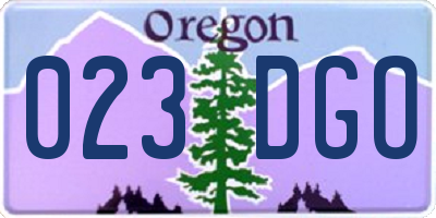 OR license plate 023DGO