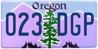 OR license plate 023DGP