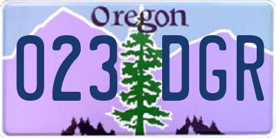 OR license plate 023DGR