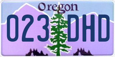 OR license plate 023DHD