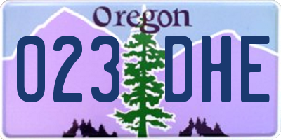 OR license plate 023DHE
