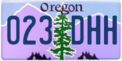 OR license plate 023DHH