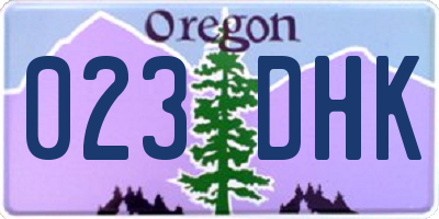 OR license plate 023DHK