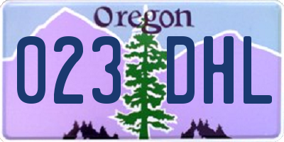 OR license plate 023DHL