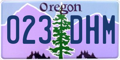 OR license plate 023DHM