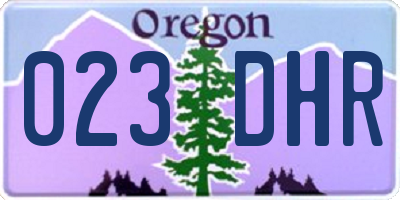 OR license plate 023DHR
