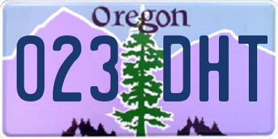 OR license plate 023DHT