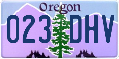 OR license plate 023DHV