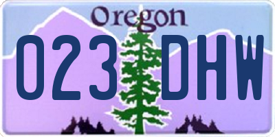 OR license plate 023DHW