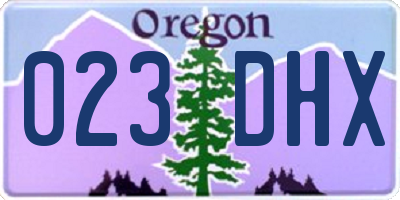 OR license plate 023DHX