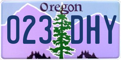 OR license plate 023DHY