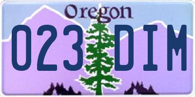 OR license plate 023DIM