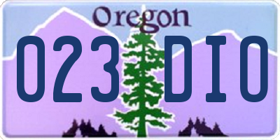 OR license plate 023DIO