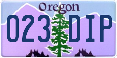 OR license plate 023DIP