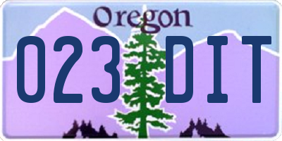 OR license plate 023DIT