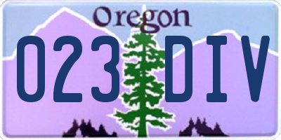 OR license plate 023DIV