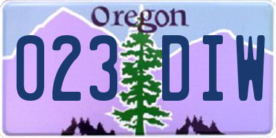 OR license plate 023DIW