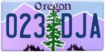 OR license plate 023DJA