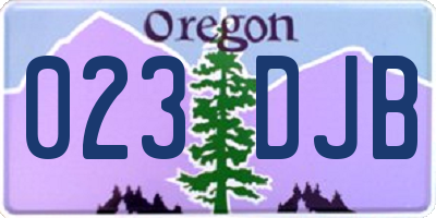OR license plate 023DJB