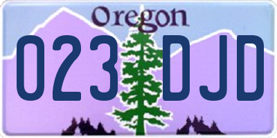 OR license plate 023DJD