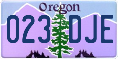 OR license plate 023DJE