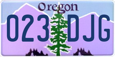 OR license plate 023DJG