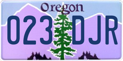 OR license plate 023DJR