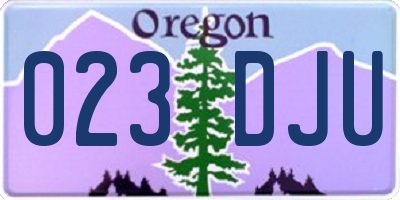 OR license plate 023DJU