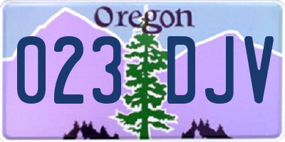OR license plate 023DJV