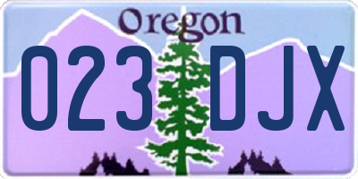 OR license plate 023DJX