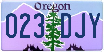 OR license plate 023DJY