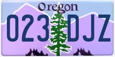 OR license plate 023DJZ