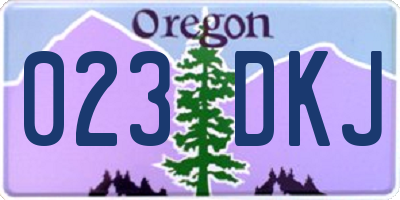 OR license plate 023DKJ