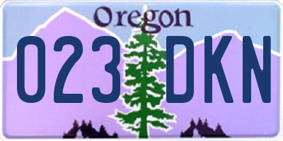 OR license plate 023DKN