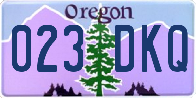 OR license plate 023DKQ