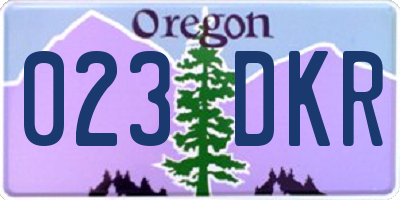 OR license plate 023DKR