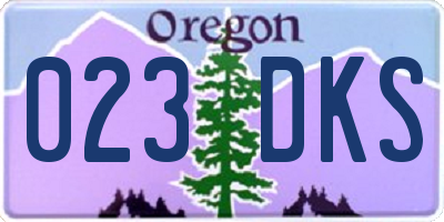 OR license plate 023DKS