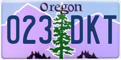 OR license plate 023DKT