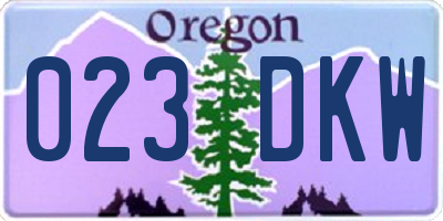OR license plate 023DKW