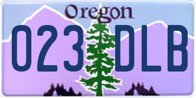 OR license plate 023DLB