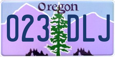 OR license plate 023DLJ